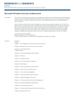 Microsoft Windows Security Fundamentals Book Order Form