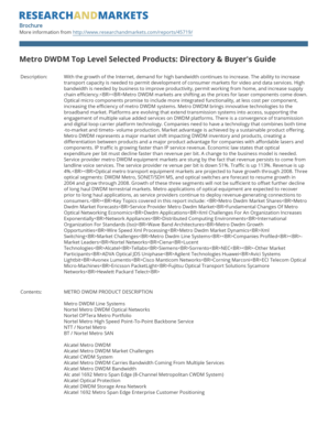 Metro DWDM Directory & Buyer's Guide