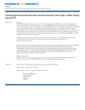 Funding Agreement-Backed Note Issuance Report