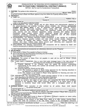 Texas Residential Contract (Resale)