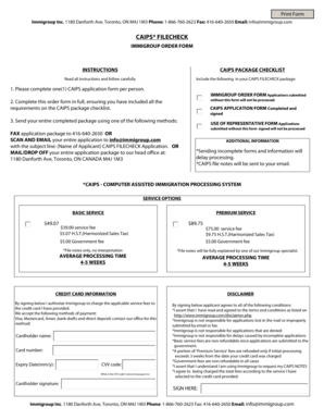 Immigroup CAIPS File Check Order Form