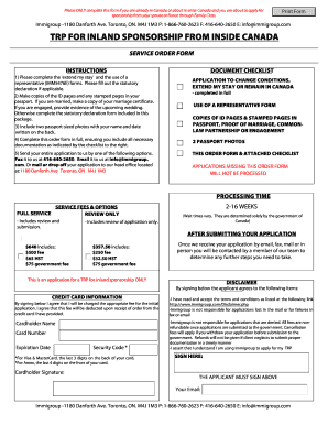 Canada Inland Sponsorship Form