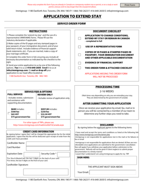 Canada Temporary Resident Visa Extension Application