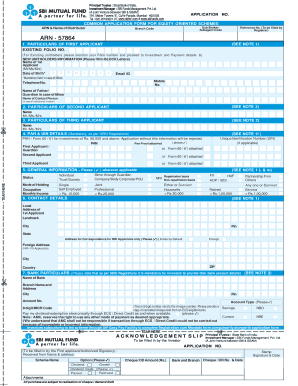 Common Application Form for Equity Oriented Schemes