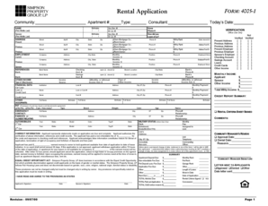 Rental Application Form 4005-1
