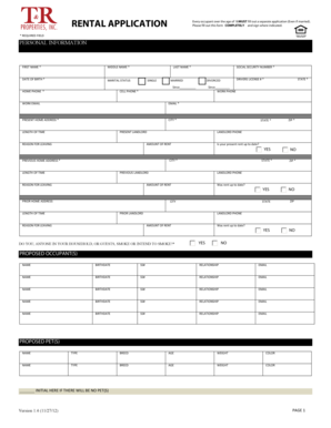 Rental Application Form