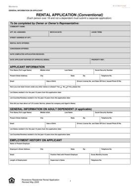 Monterra Rental Application