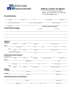 Rental Application Form