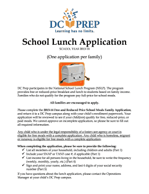 School Lunch Application