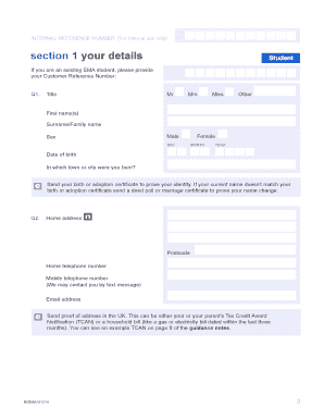 Education Maintenance Allowance Application Form