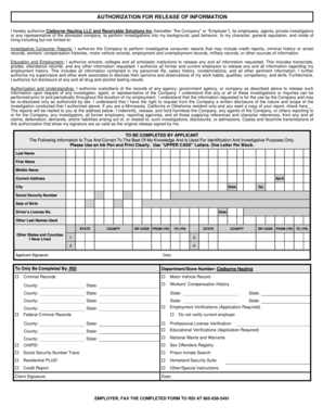 Authorization for Release of Information