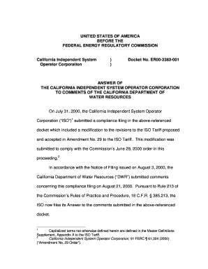 Amendment 29 compliance filing answerDOC