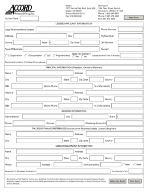 Commercial Lease Application Form