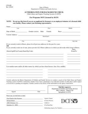 Illinois Background Check Authorization