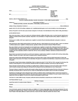 Form 82053 - CUSTOMS POWER OF ATTORNEY /. Health Information Form