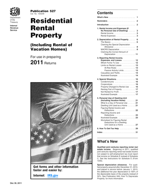IRS Publication 527 Rental Income and Expenses