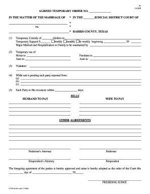 Temporary Order Form