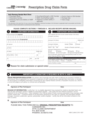 Prescription Drug Claim Form