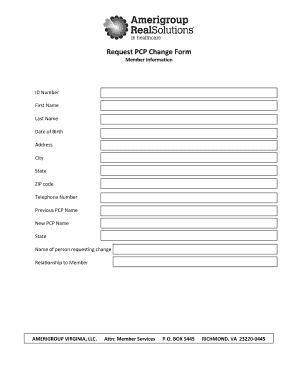 amerigroup pcp change form tennessee