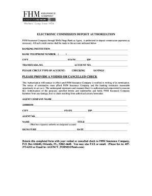 Electronic Commission Deposit Authorization