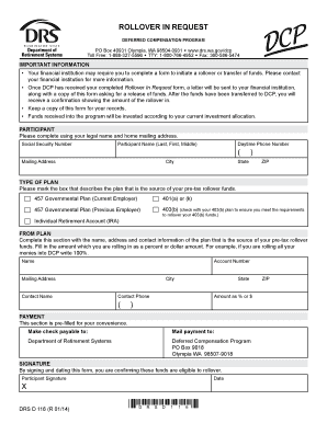 Rollover In Request Form