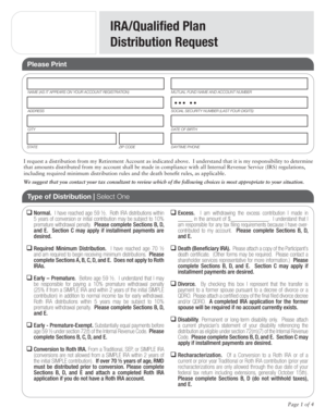IRA/Qualified Plan Distribution Request