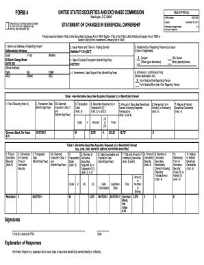 Form 4 Statement of Changes in Beneficial Ownership