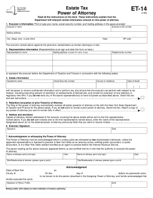 New York Estate Tax Power of Attorney