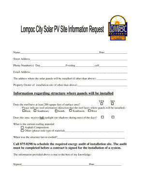 Solar Panel Installation Form