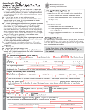 Massachusetts Absentee Ballot Application