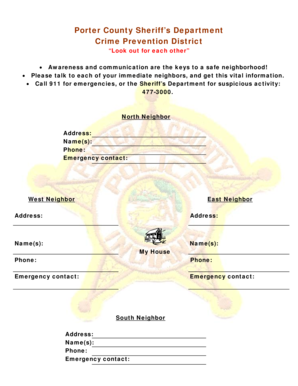 Neighborhood Safety Form