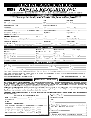 Rental Application Form