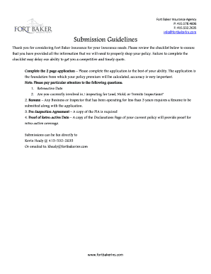 Errors and Omissions Insurance Application