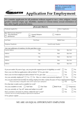 Employment Application Form