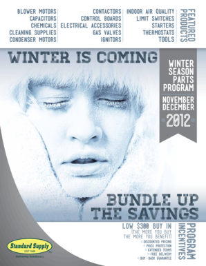 Winter Season Parts Program Order Form