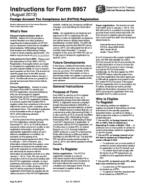 IRS Form 8957 FATCA Registration