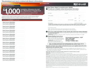 Jenn-Air Mail-In Rebate Form