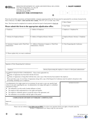 Missouri Request for Conference Form