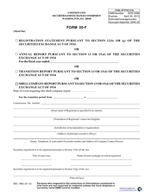 Form 20-F Annual Report