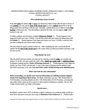 Florida Motion for Default