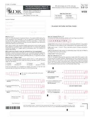 Louisiana Withholding Tax Form L-1