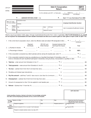 Utah S Corporation Return TC-20S
