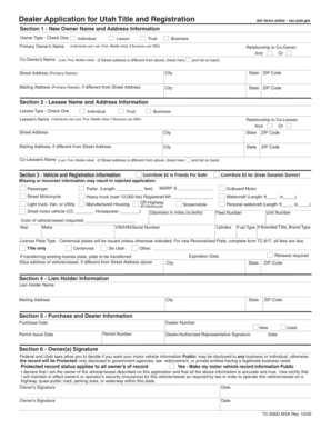 Utah Title and Registration Application