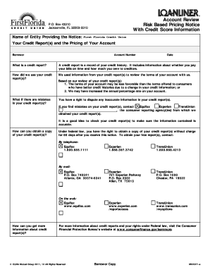 Risk Based Pricing Notice
