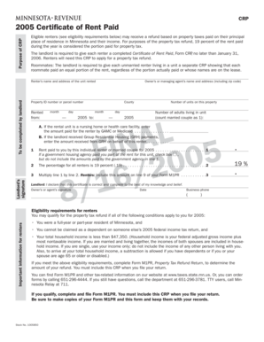 Minnesota Certificate of Rent Paid