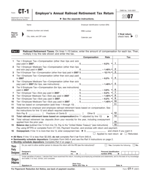 Form CT-1 Employer’s Annual Railroad Retirement Tax Return
