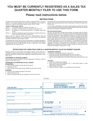 Missouri Quarterly Sales Tax Form
