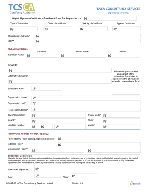 Digital Signature Certificate Enrollment Form