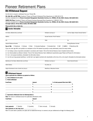 IRA Withdrawal Request Form