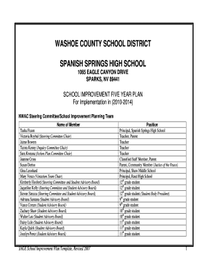 SSHS Accreditation 5 Year Plan - Spanish Springs High School